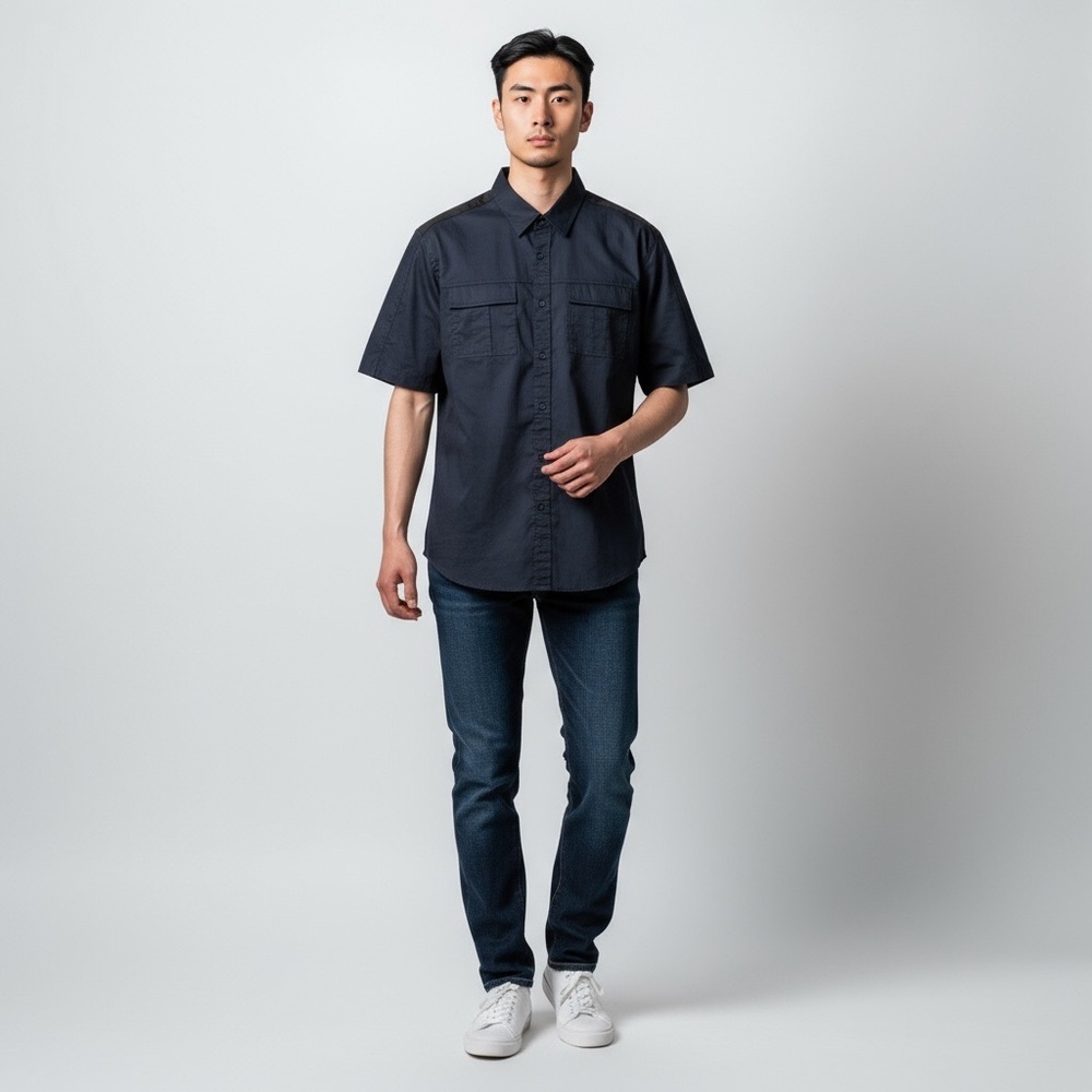 NWT Sean John Short Sleeve Button Down Shirt